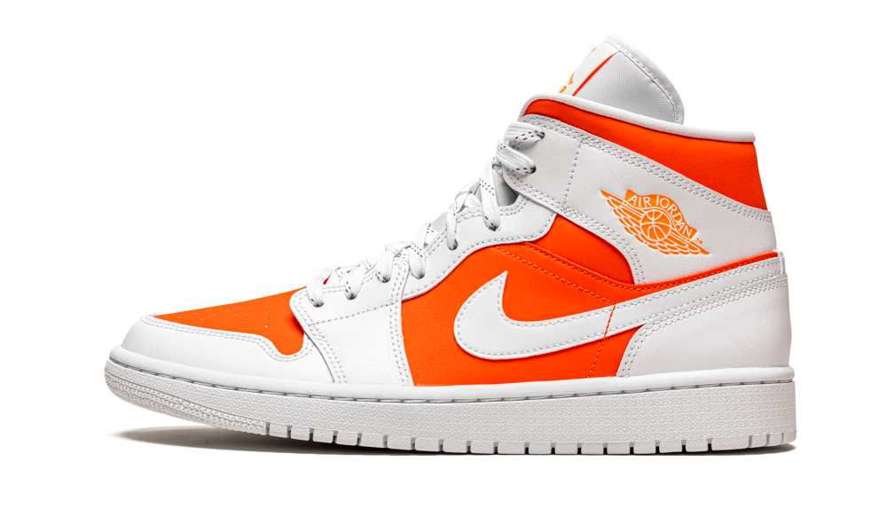 Tenis branco e laranja da nike air jordar 1